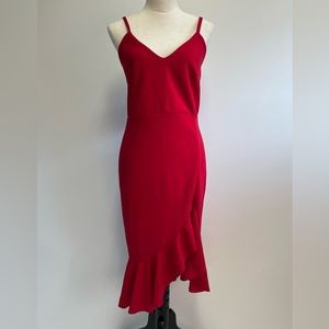 Strappy Frill Hem Midi Dress